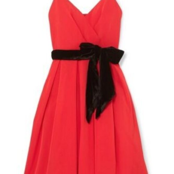 J Crew Red Faille Dress w Velvet Sash 8 - Picture 3 of 5